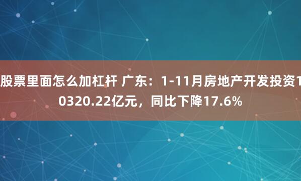 股票里面怎么加杠杆 广东:1-11月房地产开发投资10320.22亿元,同比下降17.6%