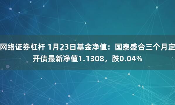 网络证劵杠杆 1月23日基金净值:国泰盛合三个月定开债最新净值1.1308,跌0.04%