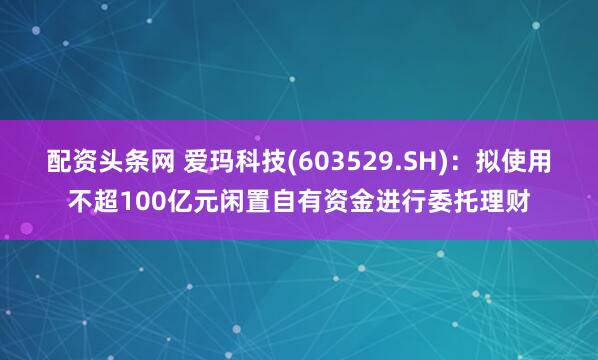 配资头条网 爱玛科技(603529.SH)：拟使用不超100亿元闲置自有资金进行委托理财
