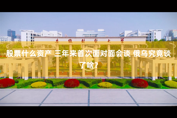 股票什么资产 三年来首次面对面会谈 俄乌究竟谈了啥？