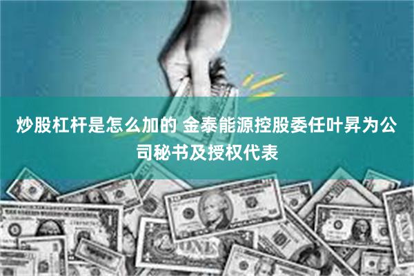 炒股杠杆是怎么加的 金泰能源控股委任叶昇为公司秘书及授权代表