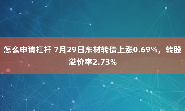 怎么申请杠杆 7月29日东材转债上涨0.69%，转股溢价率2.73%