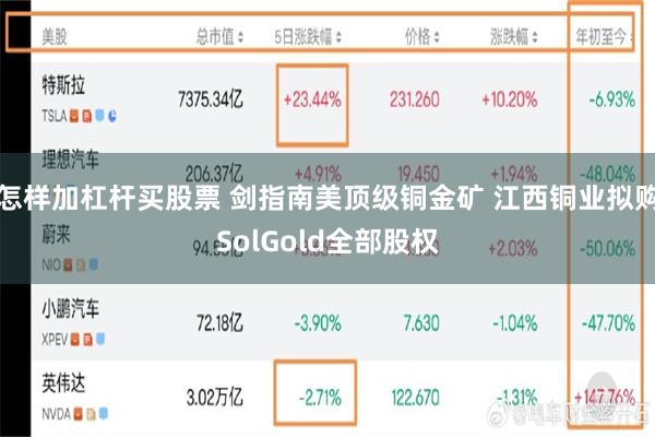 怎样加杠杆买股票 剑指南美顶级铜金矿 江西铜业拟购SolGold全部股权